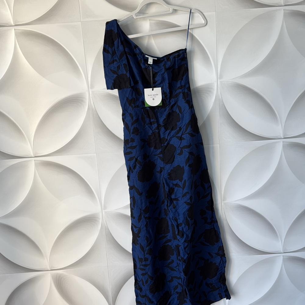 Kate Spade One Shoulder Linen Jumpsuit! NWT - Picture 13 of 15